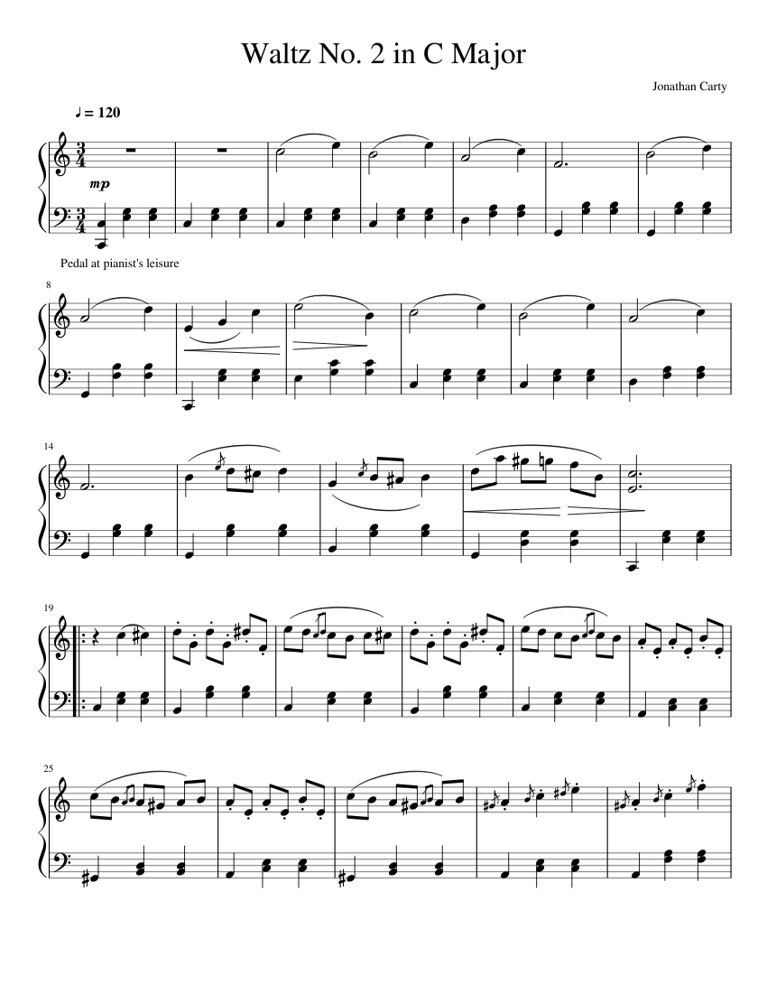 Waltz No. 2 in C Major Sheet music for Piano (Solo) | Musescore.com