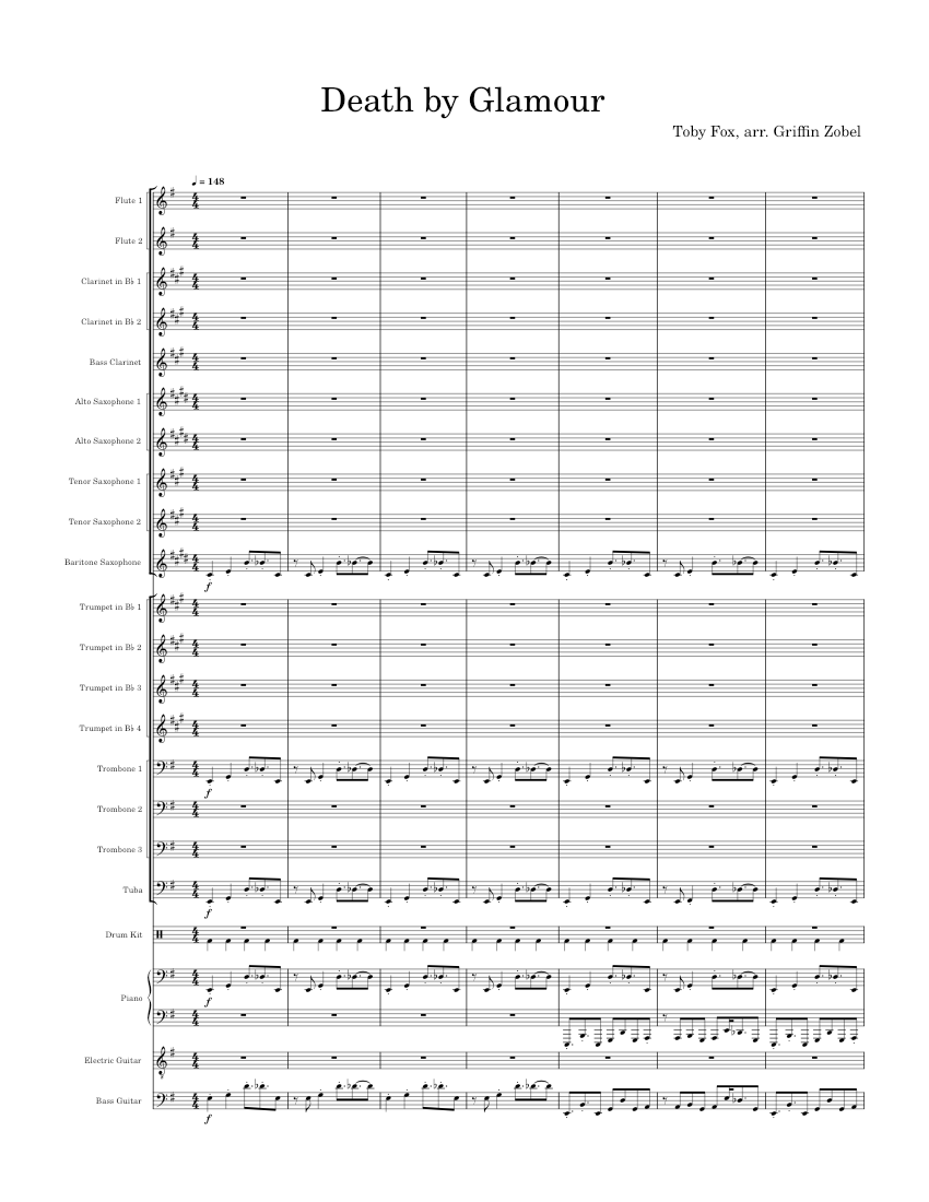 death by glamour Sheet Music for Piano, Trombone, Tuba, Flute & more ...