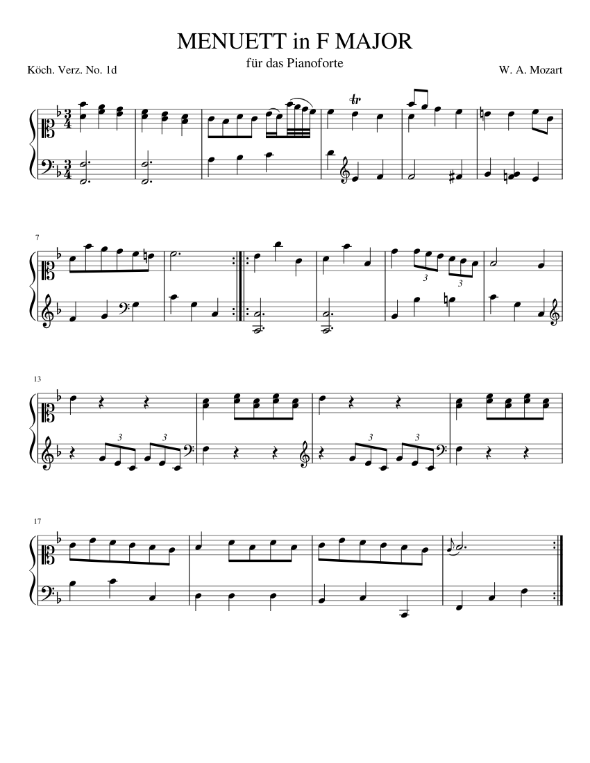 Minuet in F major K.1d