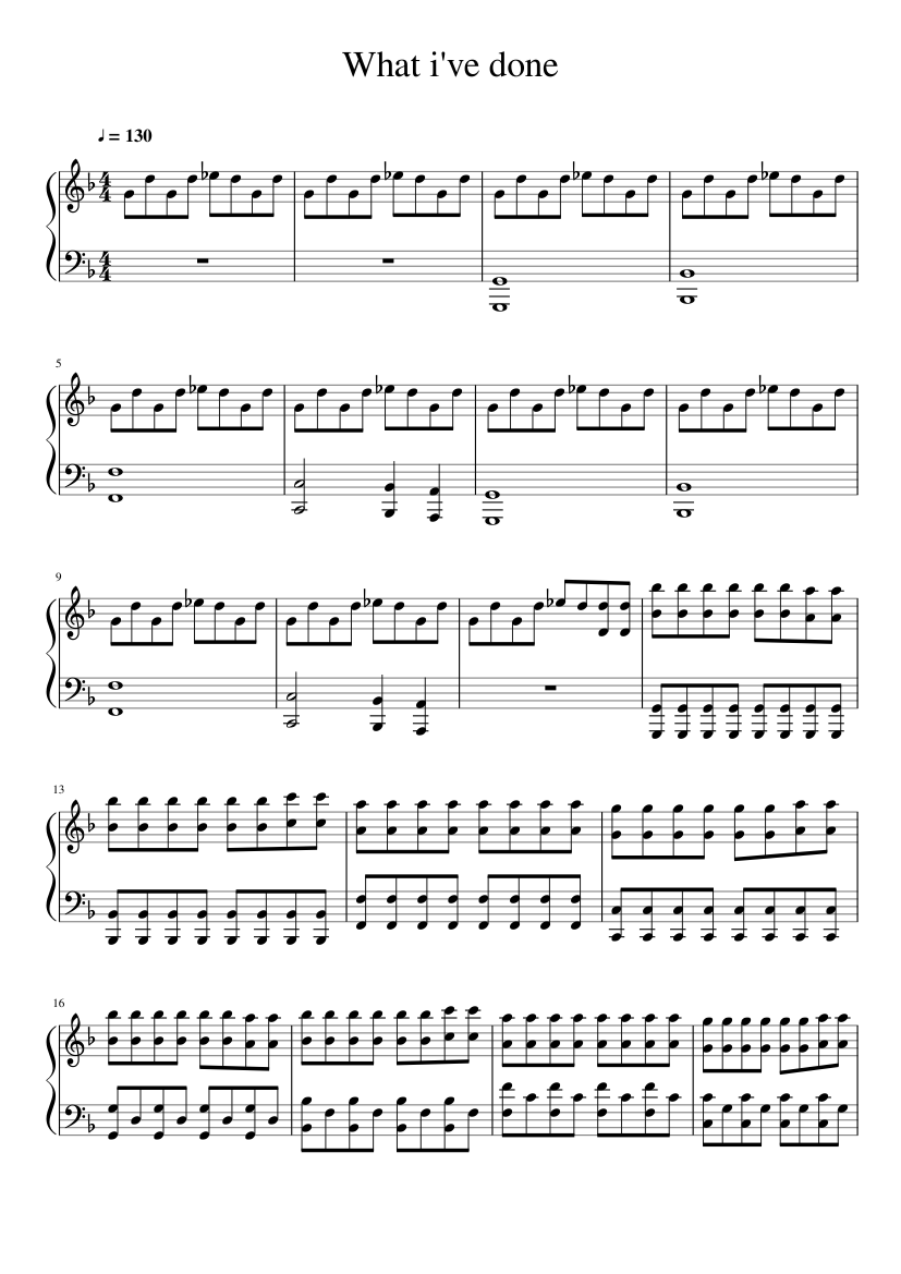 What i've done Sheet music for Piano (Solo) | Musescore.com