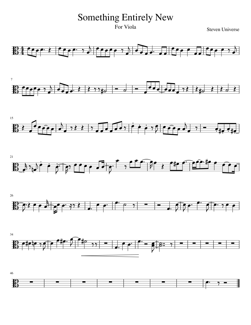 born Fraud Dinkarville Something Entirely New - Steven Universe [ROUGH] Sheet music for Viola (Solo)  | Musescore.com