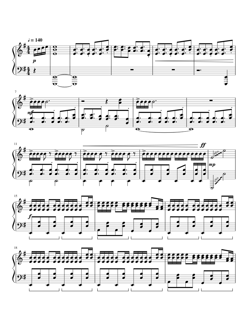 Sandstorm - Darude Sheet music for Piano (Solo)