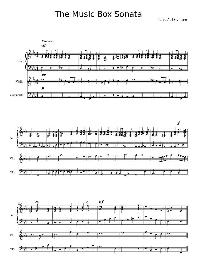 The Music Box Melody Sheet music for Piano, Violin (Solo) | Download and  print in PDF or MIDI free sheet music | Musescore.com