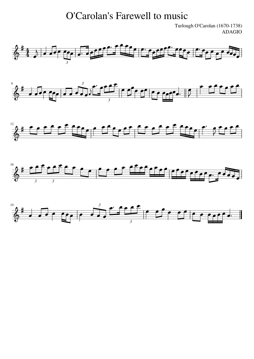 O'Carolan's Farewell to music