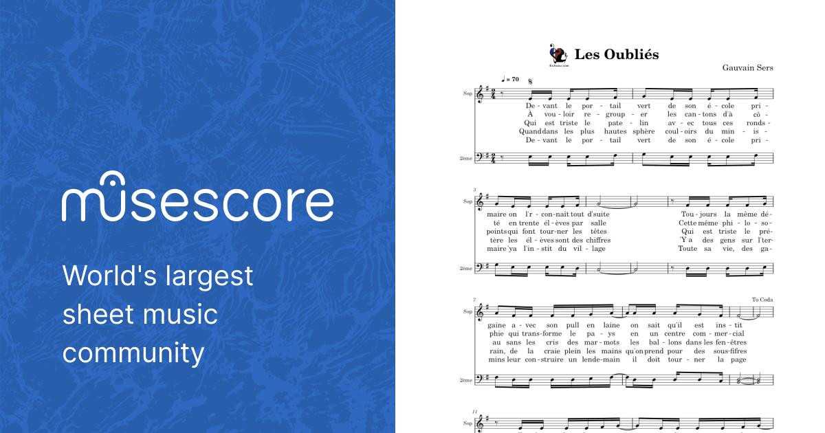 Les Oubliés Sheet music for Piano (A Capella) | Musescore.com