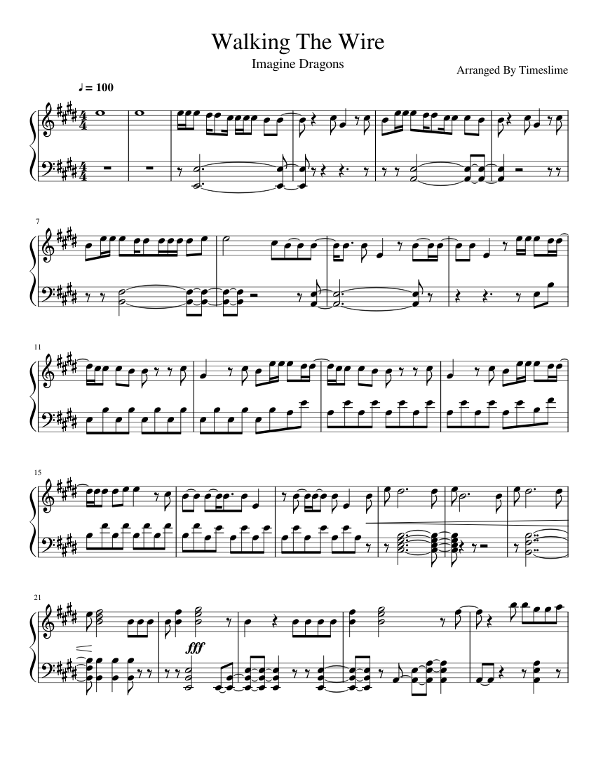 Walking The Wire (Piano Solo) Sheet music for Piano (Solo) Easy