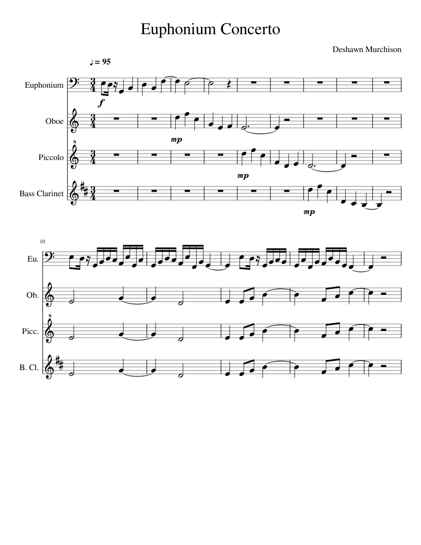 Euphonium Concerto Sheet music for Oboe, Oboe (Woodwind Duet