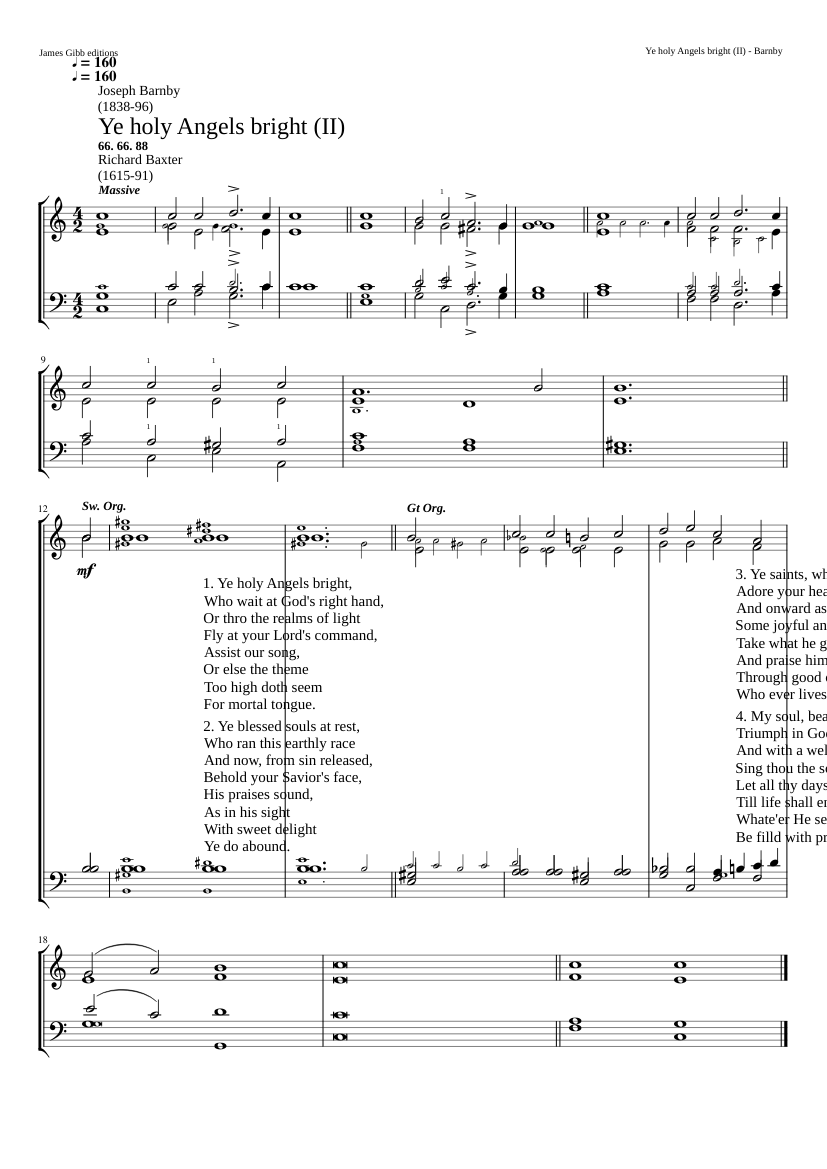 Ye holy Angels bright (II)
