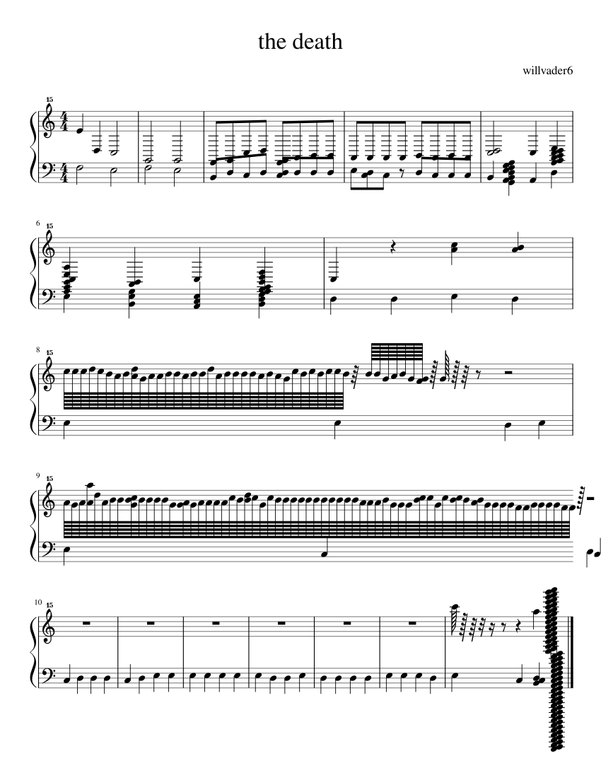 the death Sheet music for Piano (Solo) | Download and print in PDF or