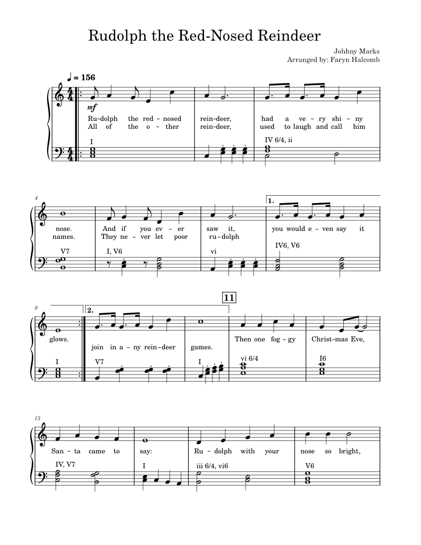 Rudolph the Red-Nosed Reindeer Sheet music for Piano (Solo) Easy ...