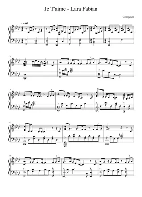 Free Lara Fabian sheet music | Download PDF or print on Musescore.com