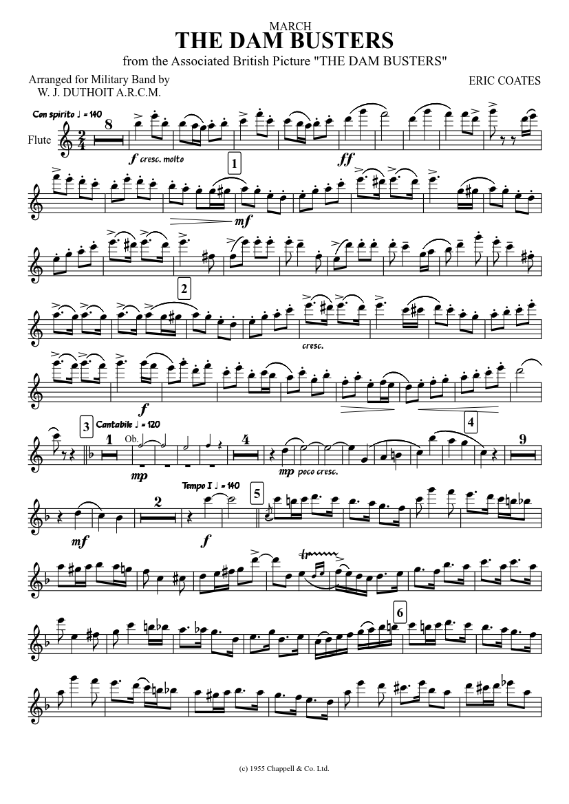 The Dam Busters Sheet music for Flute (Solo) | Musescore.com