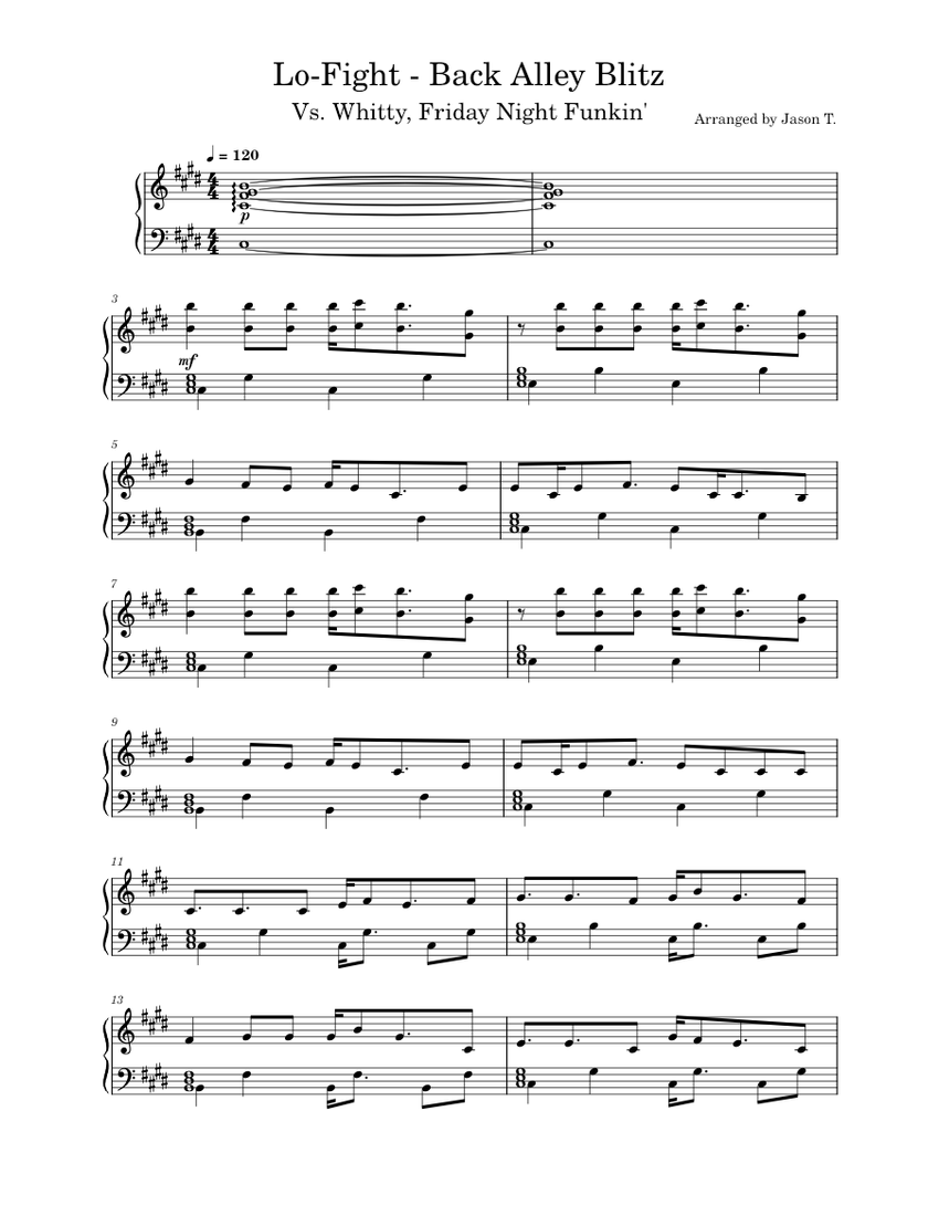 Lo-Fight – Back Alley Blitz Sheet music for Piano (Solo) | Musescore.com