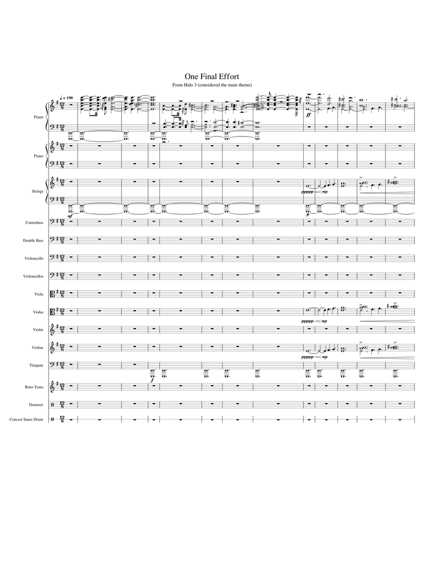 One Final Effort Sheet music for Piano, Contrabass, Timpani, Snare drum &  more instruments (Symphony Orchestra) | Musescore.com