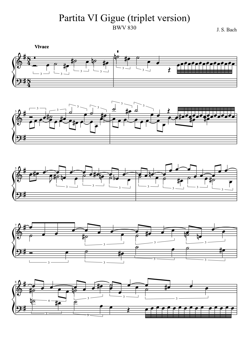 Partita in E minor BWV 830