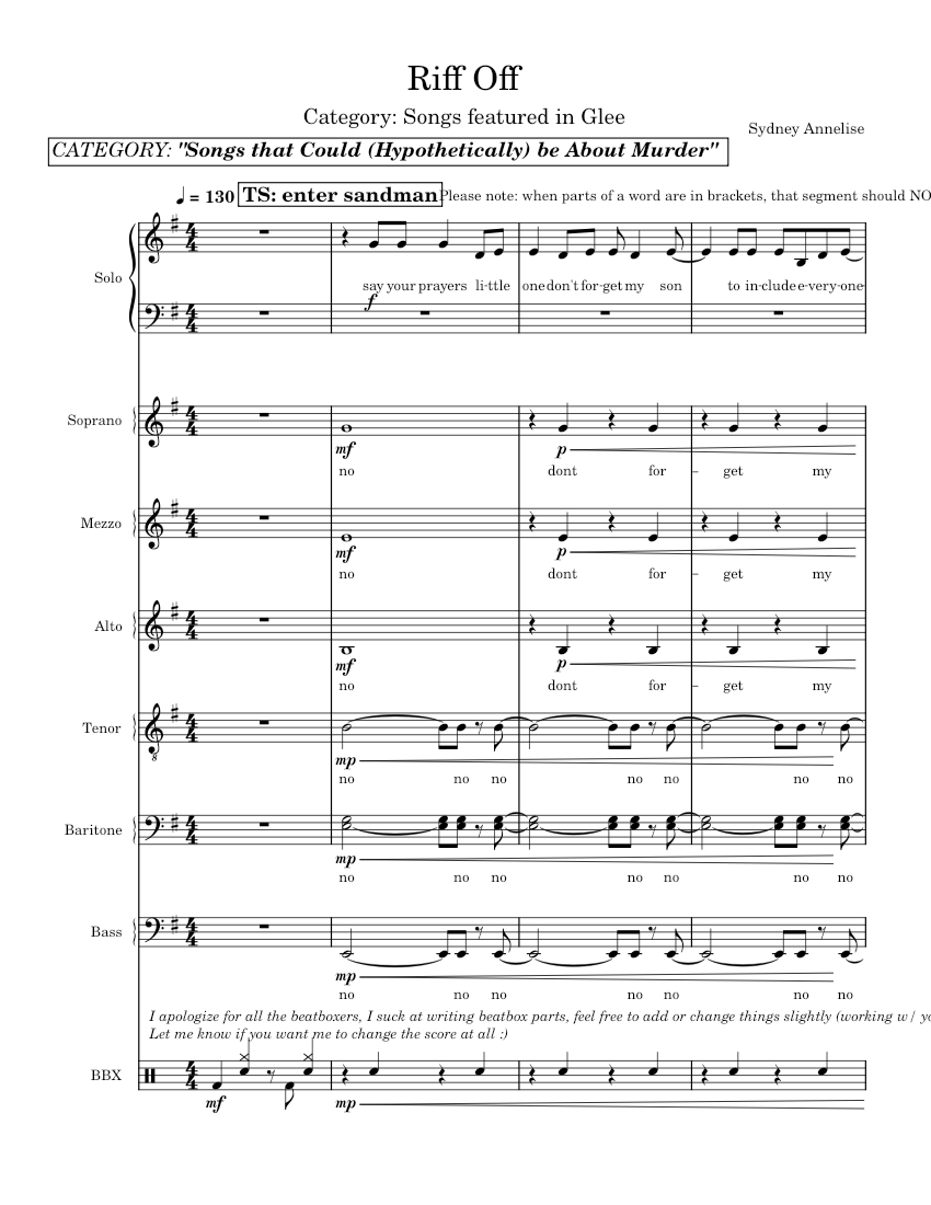 Riff Off 2025 Sheet Music for Piano, Bass guitar, Drum group (Mixed ...