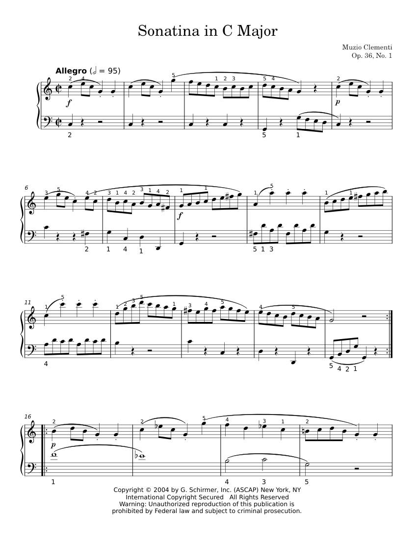 Play Official version of Sonatina in C major Op. 36 No. 1 Sheet Music ...