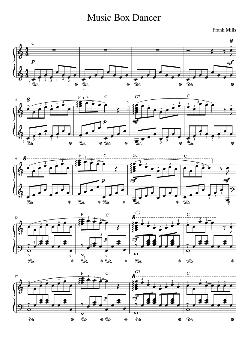 Music Box Dancer Sheet music for Piano (Solo) | Musescore.com