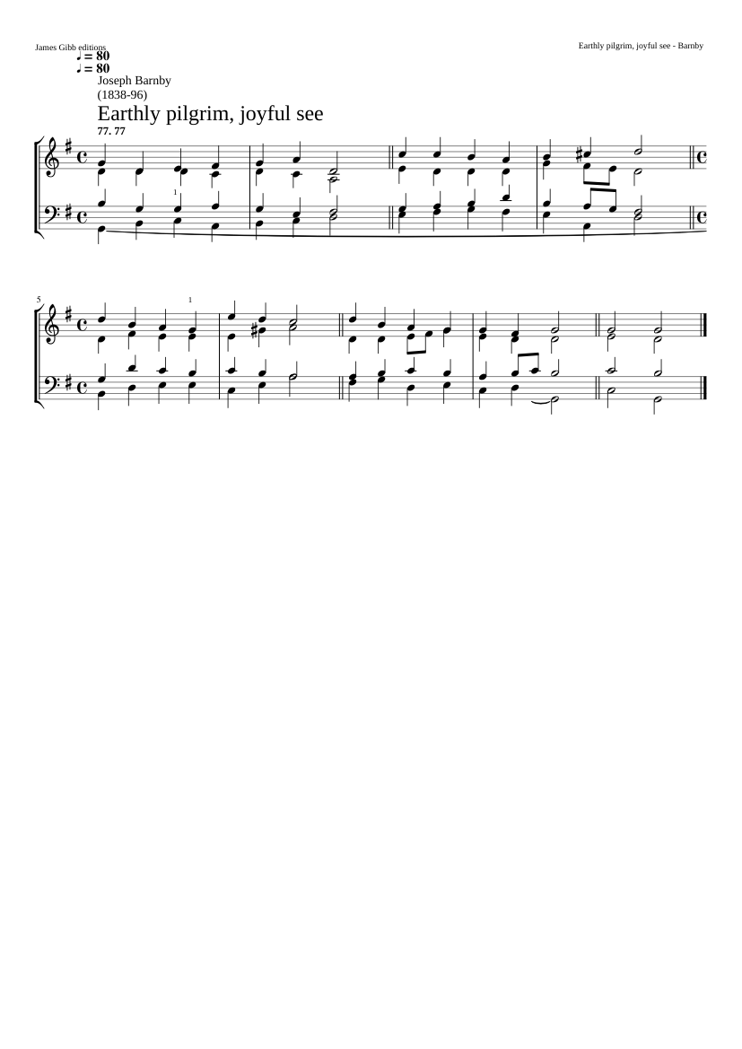 Earthly pilgrim joyful see