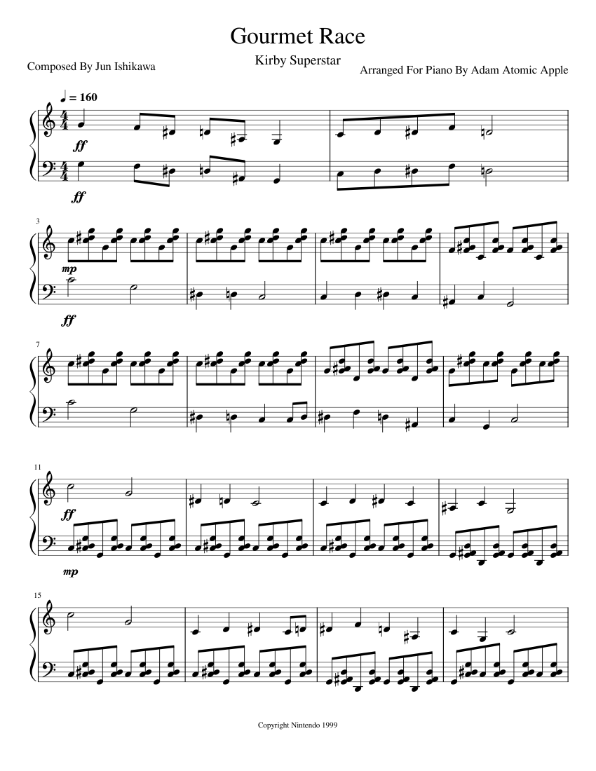 Gourmet Race (Piano) - Jun Ishikawa Sheet music for Piano (Solo ...