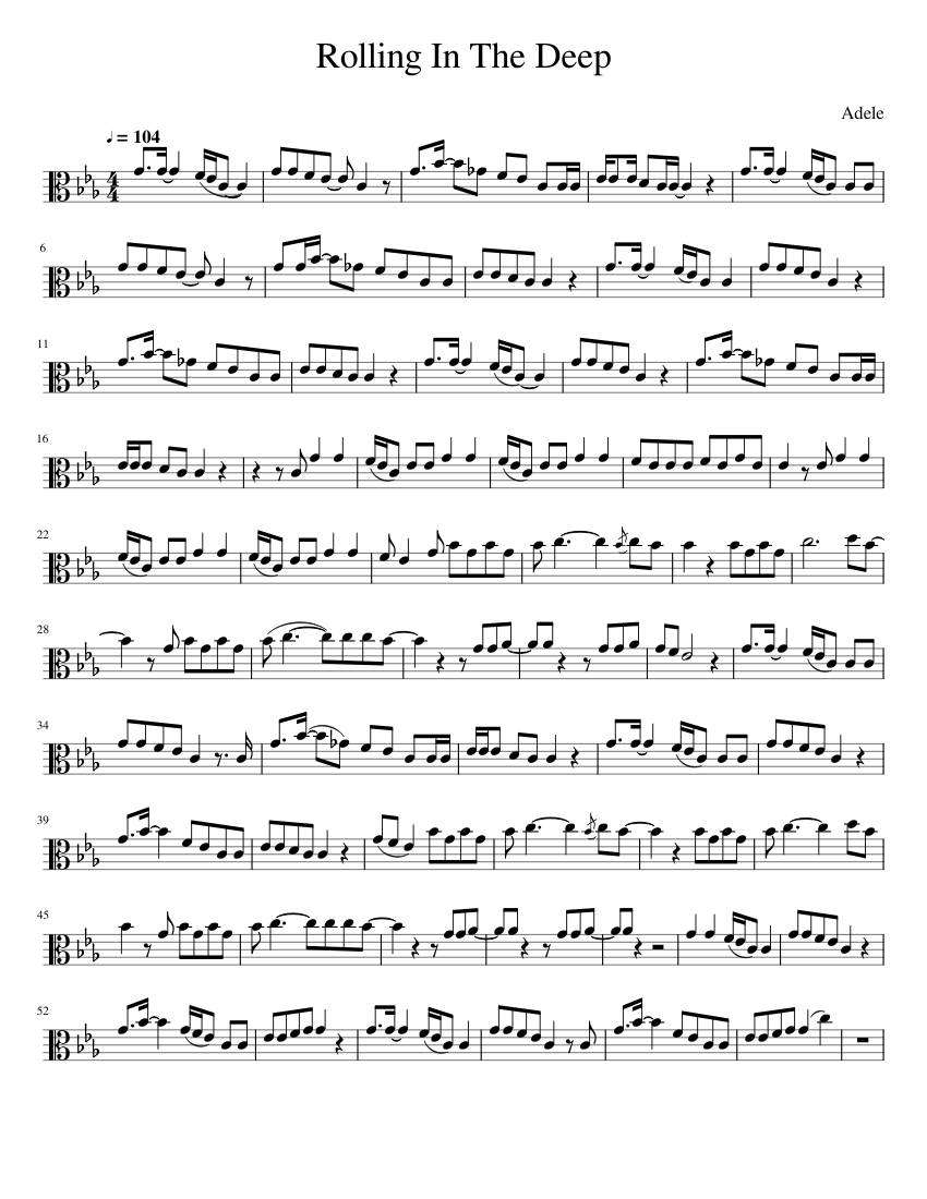 Rolling_In_The_Deep Sheet music for Viola (Solo) | Musescore.com