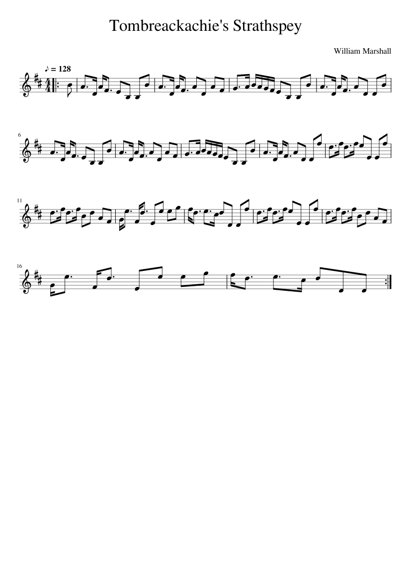 Tombreackachie's Strathspey