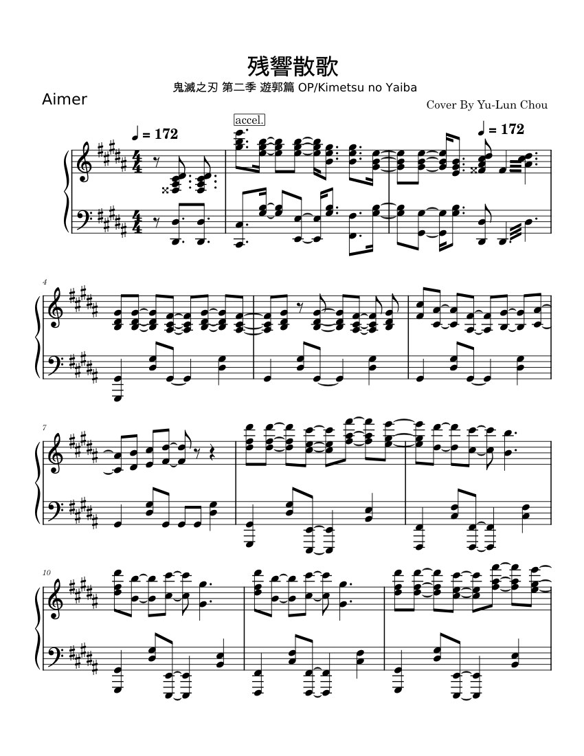 Mahou Shoujo Tokushusen Asuka OP Piano - KODO Sheet music for Piano (Solo)