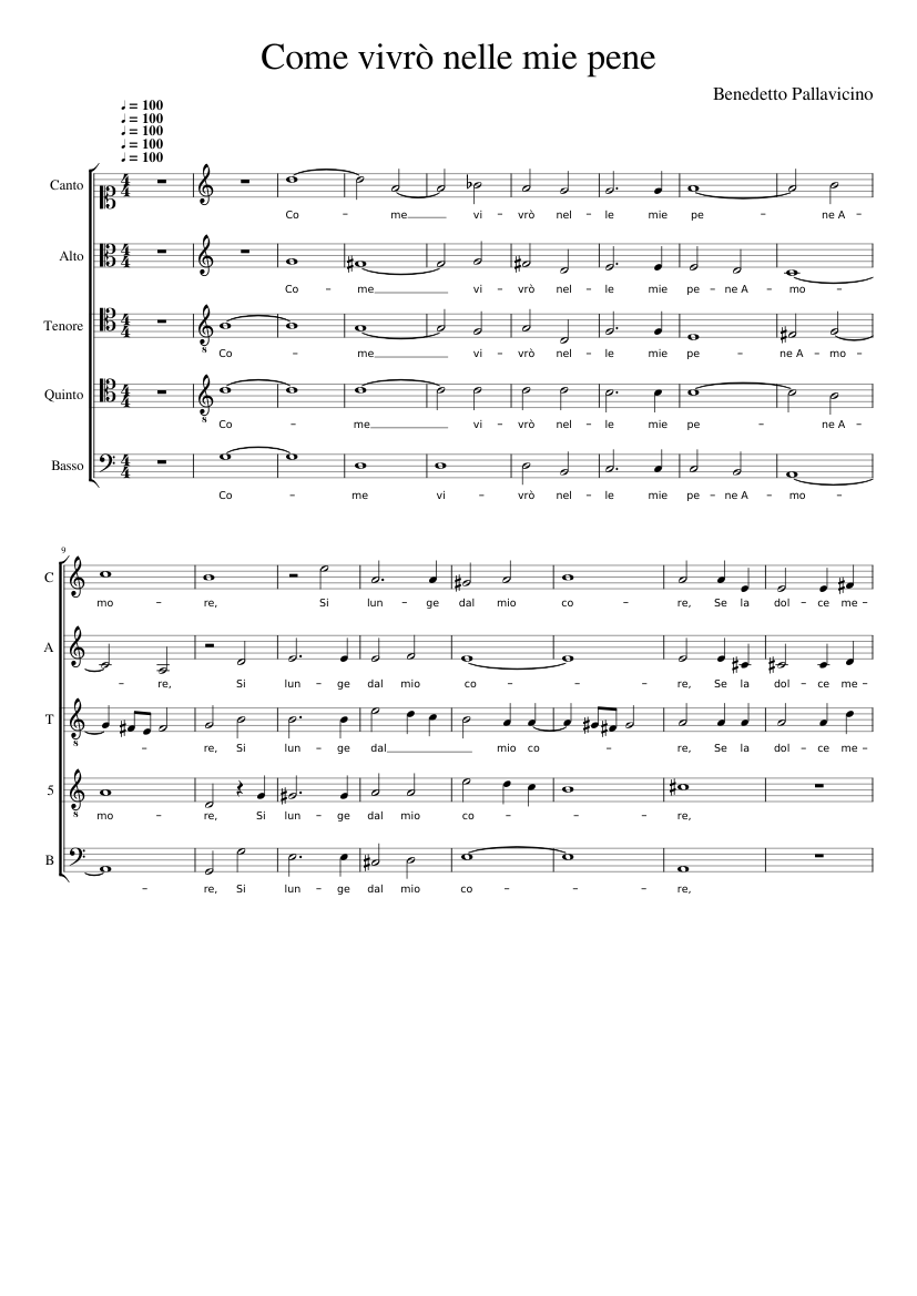 Come vivrò nelle mie pene