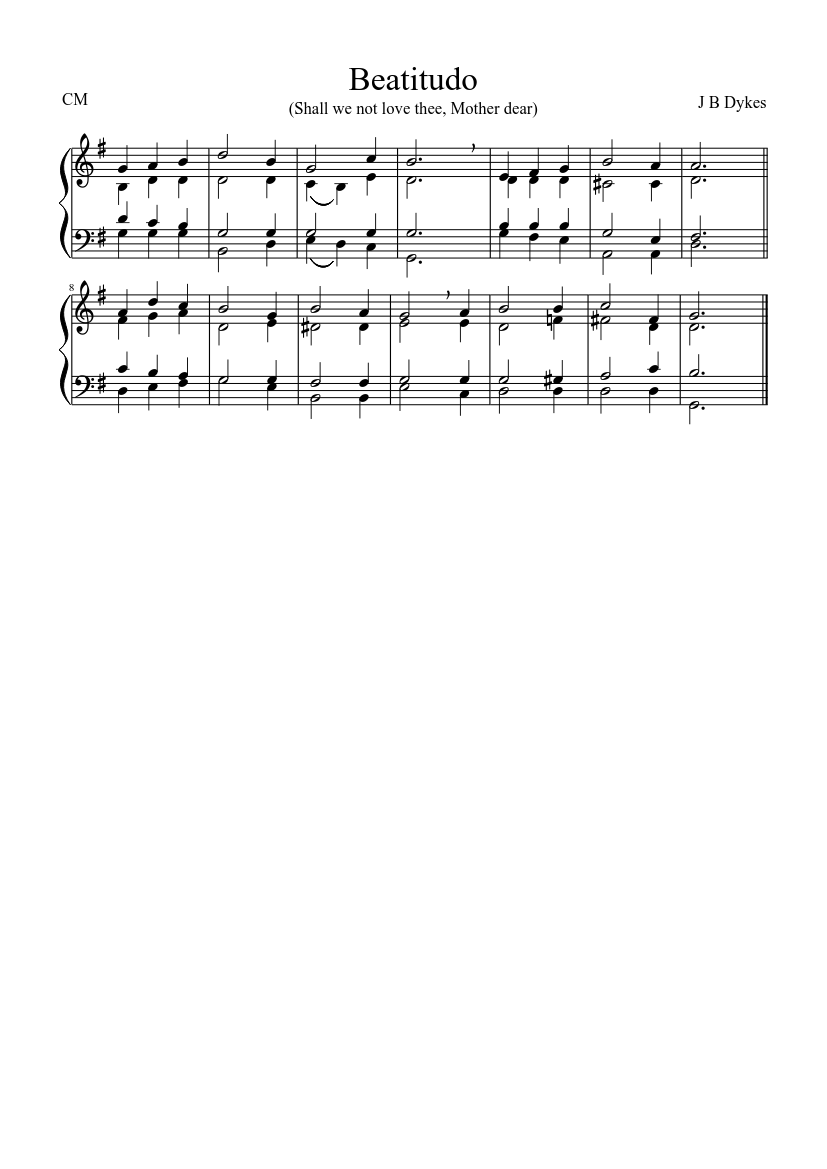 Beatitudo (Shall we not love thee Mother dear) amongst others
