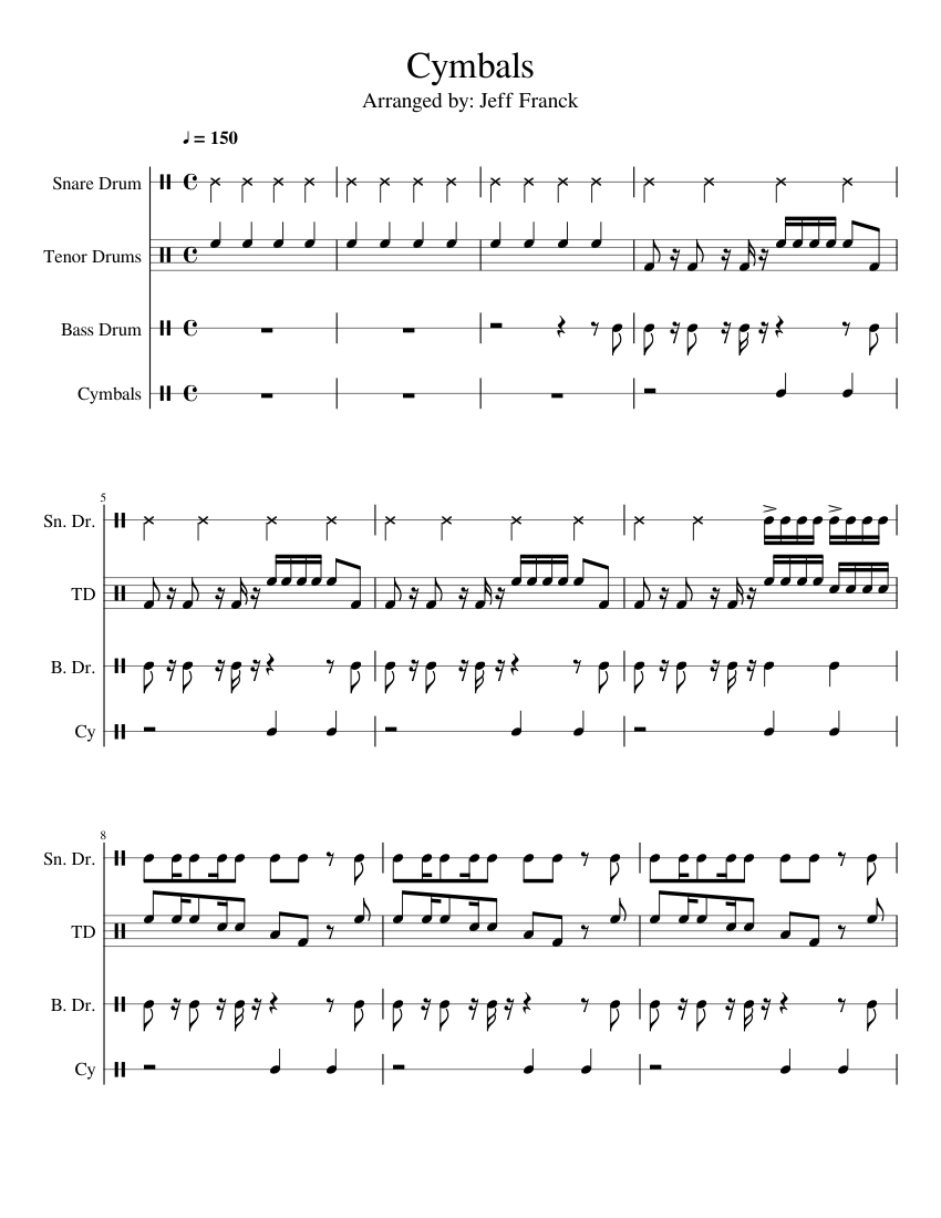 Festa Brasil  Original Cadence Sheet music for Snare drum, Tenor