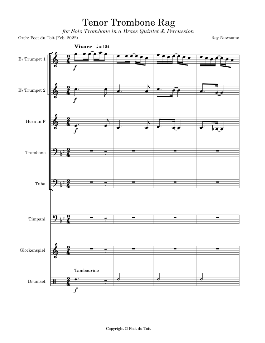 Trombone Rag Tenor Trombone Rag – Roy Newsome Sheet music for Trombone, Tuba ...