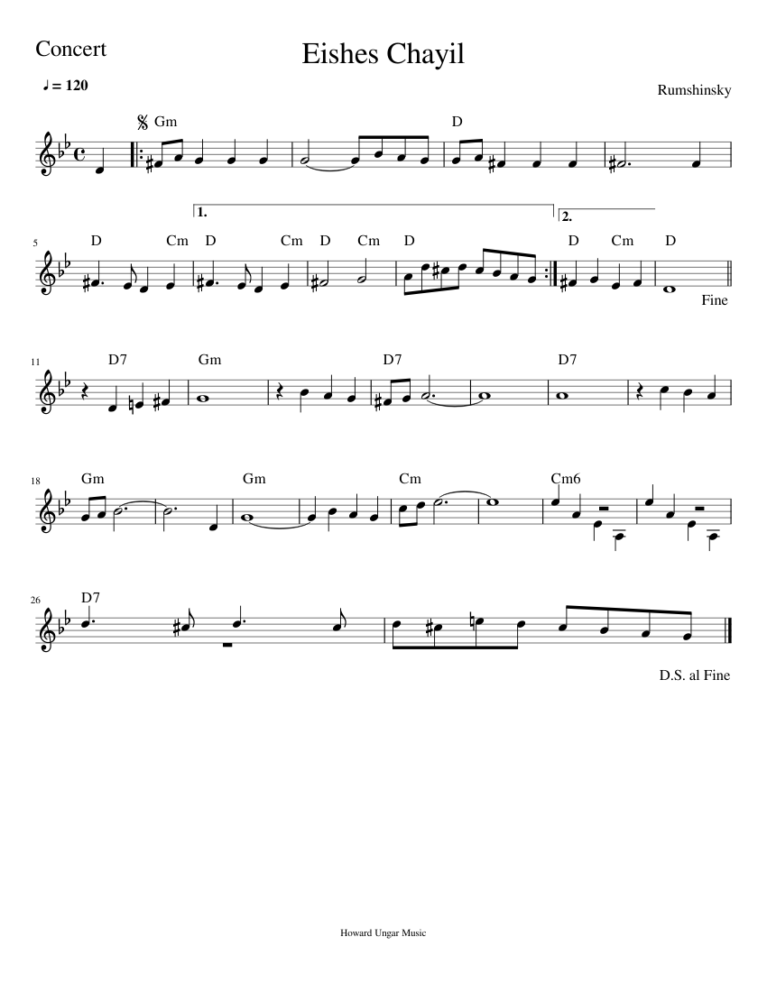Eishes Chayil Sheet music for in bflat (Solo)