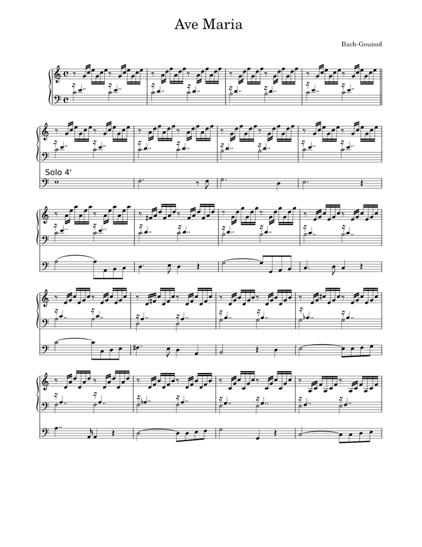 Ave Maria Charles Gounod Ave Maria Bach/Gounod for orgel Sheet
