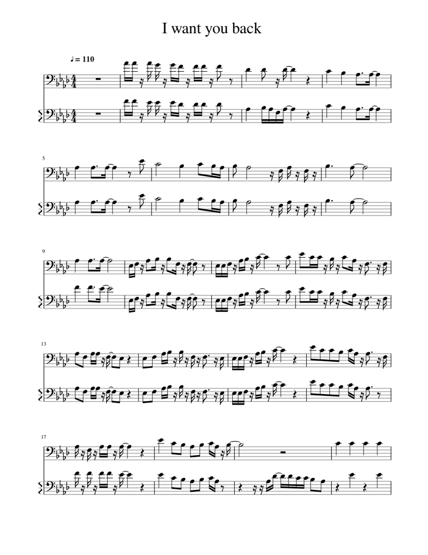 I want you back Sheet music for Piano (Solo) | Musescore.com