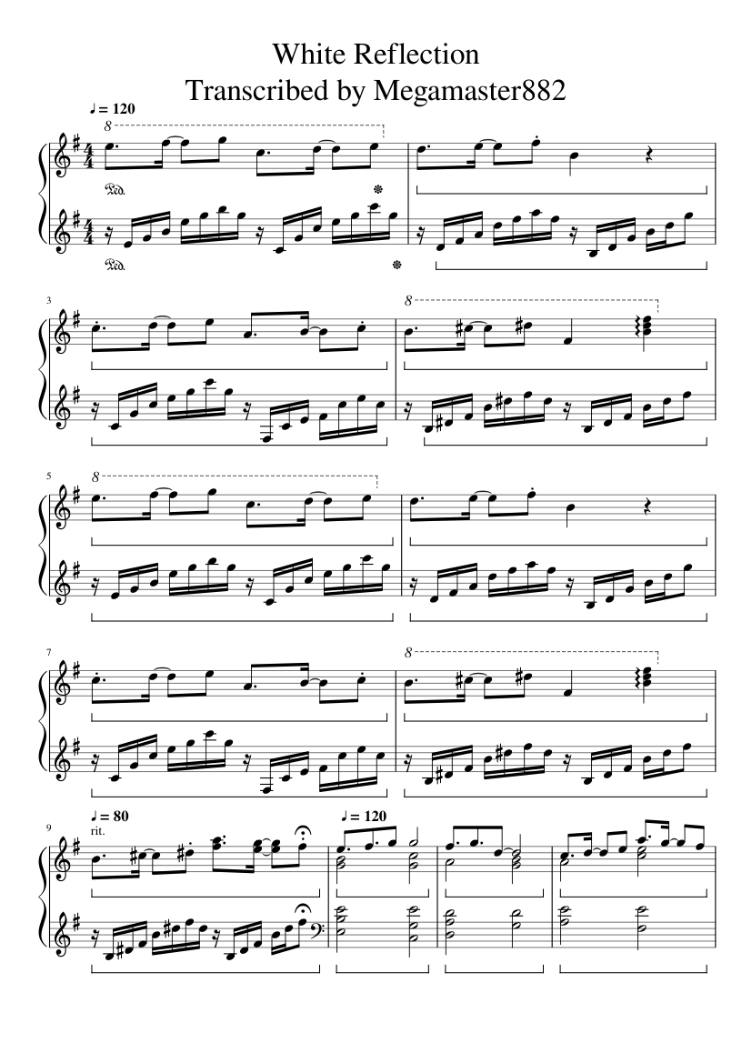 White Reflection - Gundam Wing: Endless Waltz Sheet music for Piano (Solo)  | Musescore.com