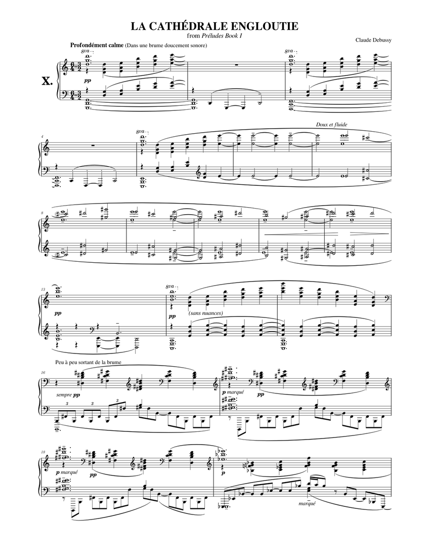 Claude Debussy: La cathédrale engloutie (The Submerged Cathedral) Sheet  music for Piano (Solo) | Musescore.com