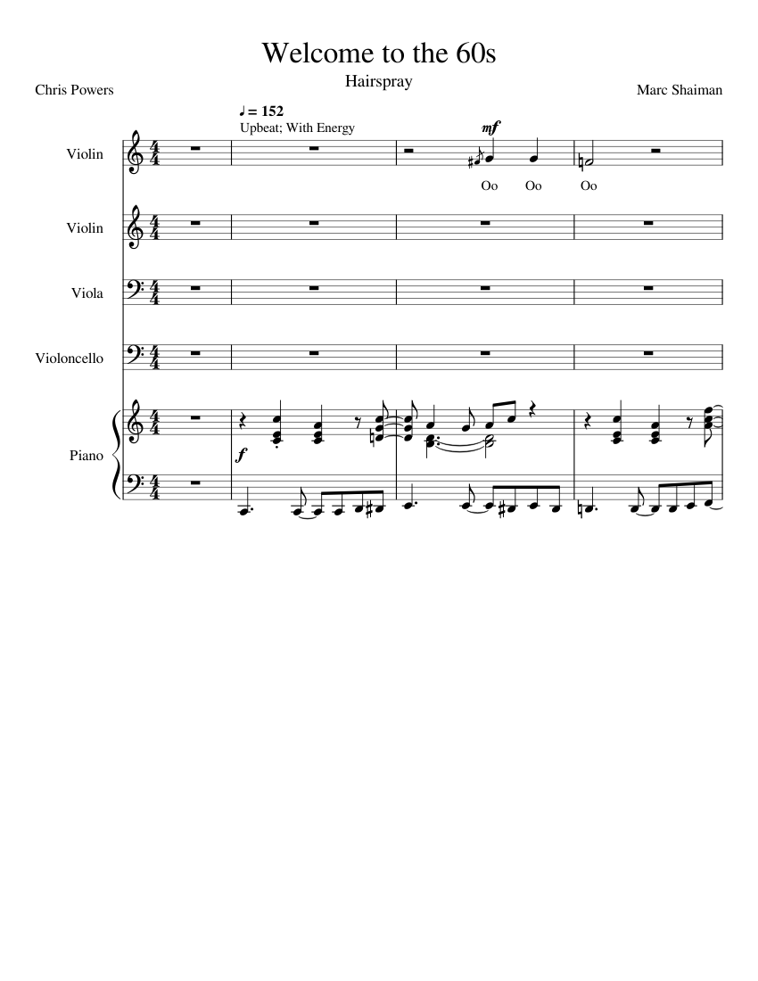 Welcome To The 60s Hairspray SATB Sheet Music For Piano Violin welcome-to-the-60s-hairspray-satb-sheet-music-for-piano-violin