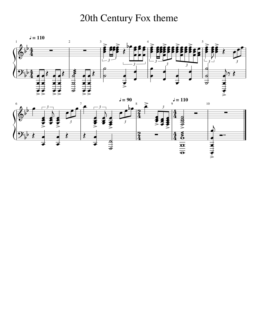 20th Century Fox Fanfare (Simple Piano) Sheet music for Piano (Solo) |  Musescore.com