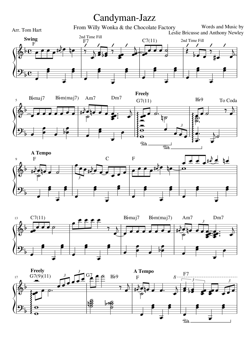 Candyman Jazz Sheet Music For Piano Solo Musescore Com