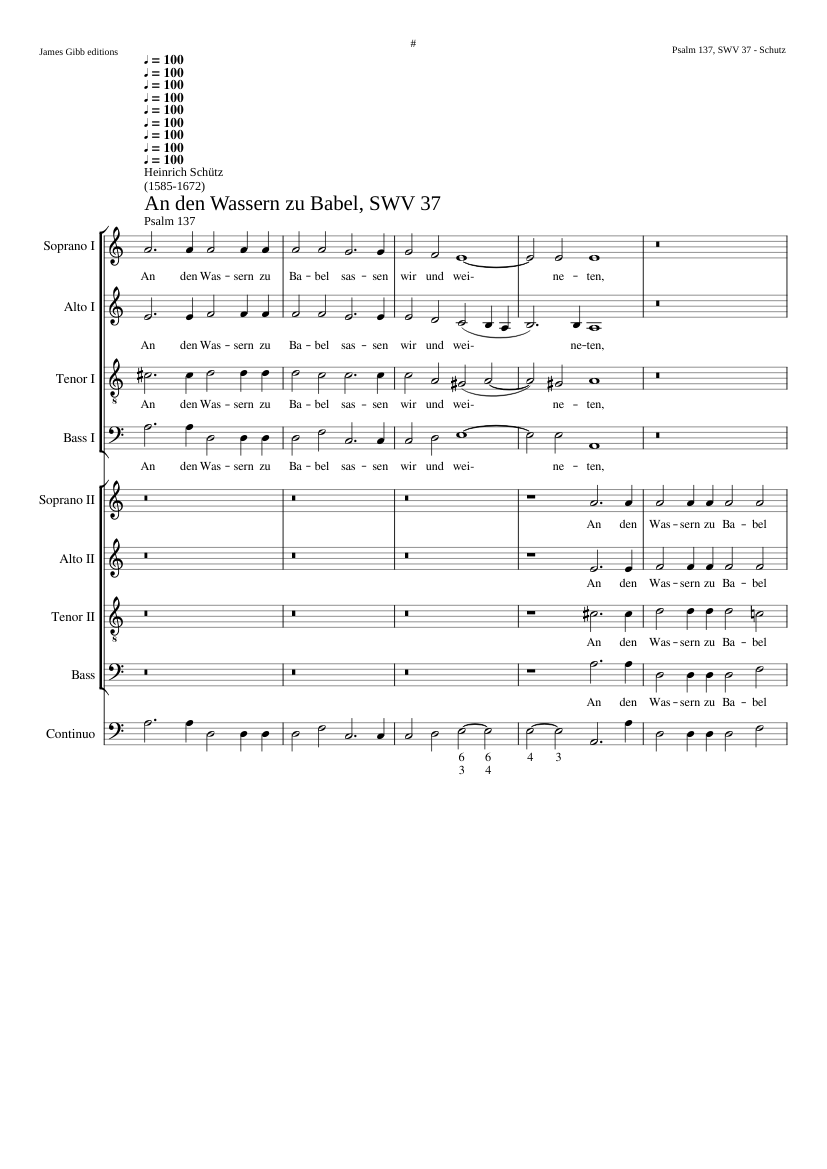 An den Wassern zu Babel (Psalm 137) SWV 37