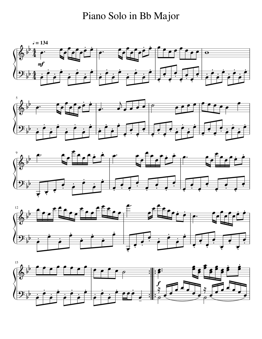 Piano Solo in B flat Major Sheet music for Piano (Solo) | Musescore.com