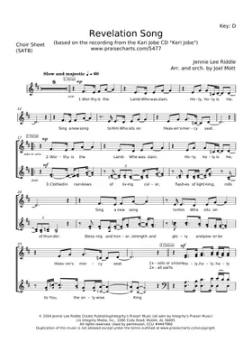 Revelation song - Jennie Lee Riddle Sheet music for Vocals (Choral