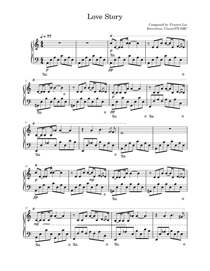 Love story – Francis Lai Love Story - Francis Lai Sheet music for Piano (Solo) | Musescore.com