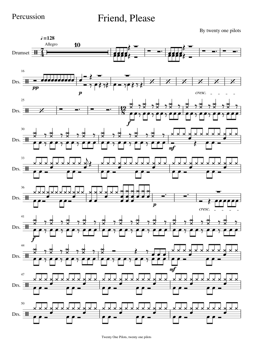 Friend, Please Sheet music for Drum group (Solo)