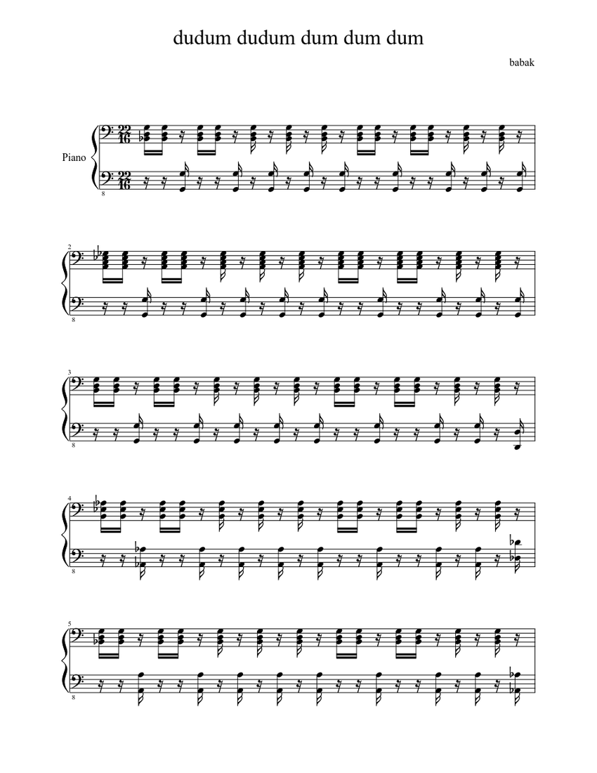 dudum dudum dum dum dum Sheet music for Piano (Solo)