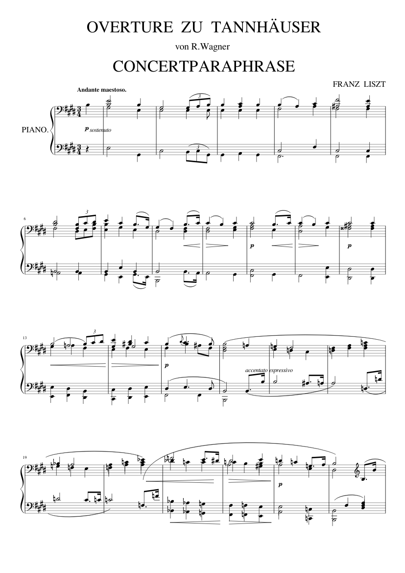 Ouvertüre Zu Tannhäuser S.442