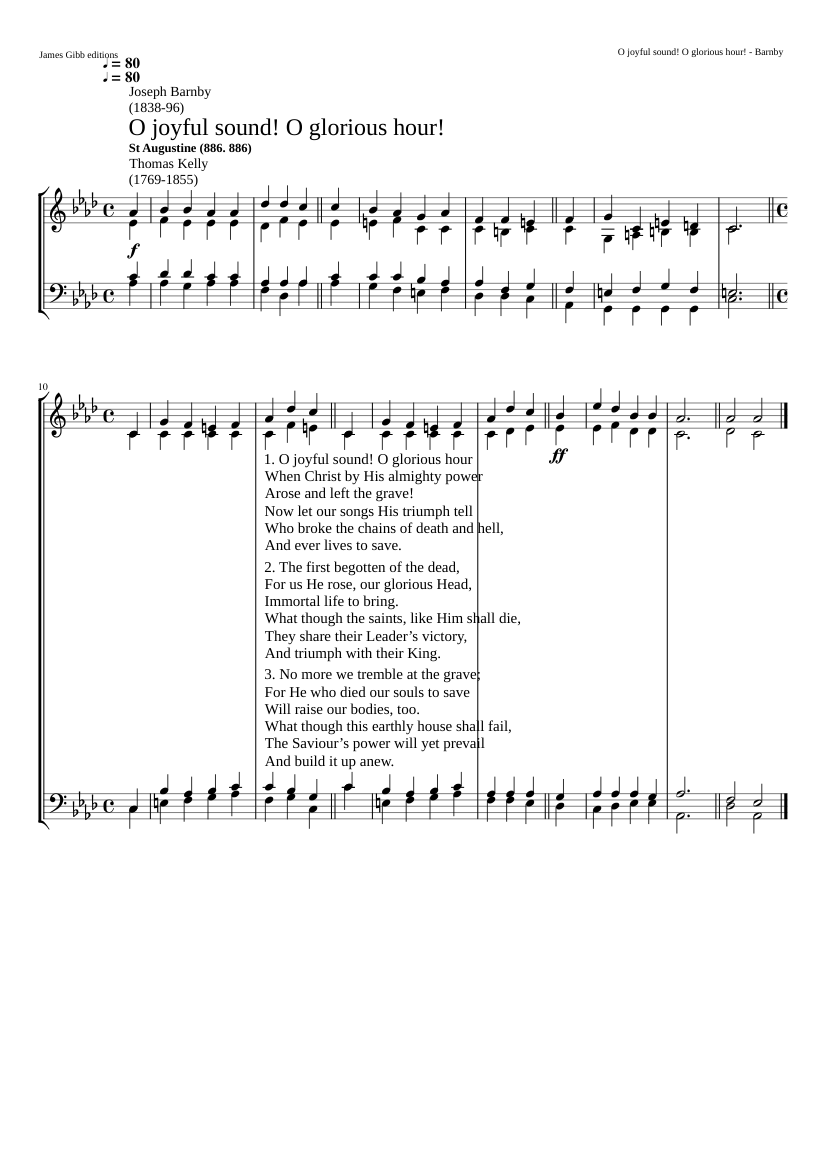 O joyful sound! O glorious hour