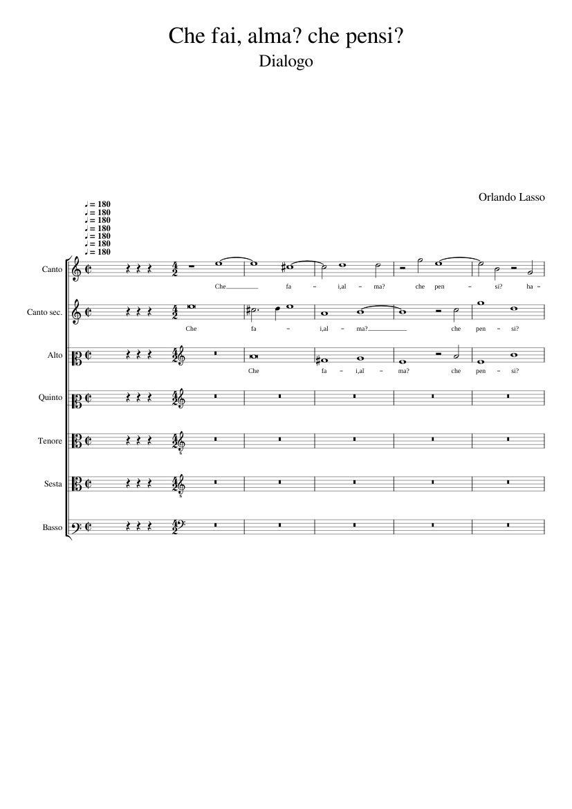 Che fai alma? che pensi?