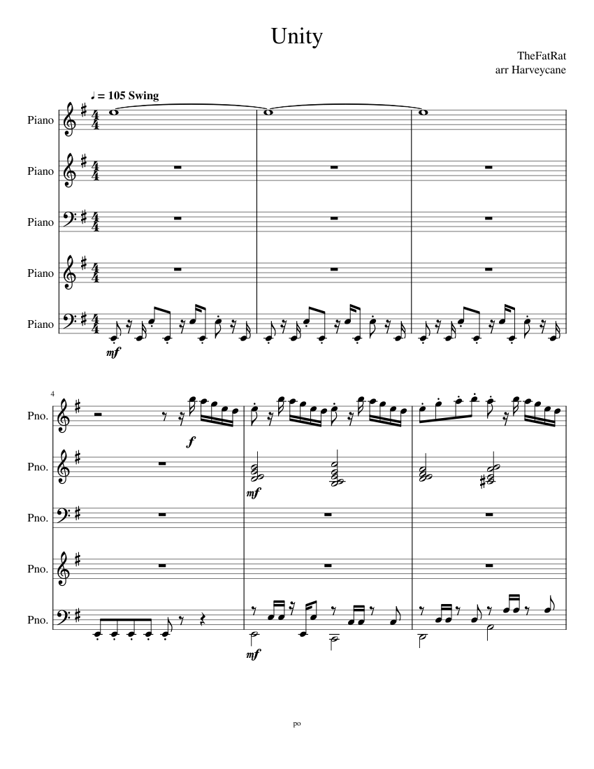 TheFatRat - Unity Sheet music for Piano (Solo) | Musescore.com