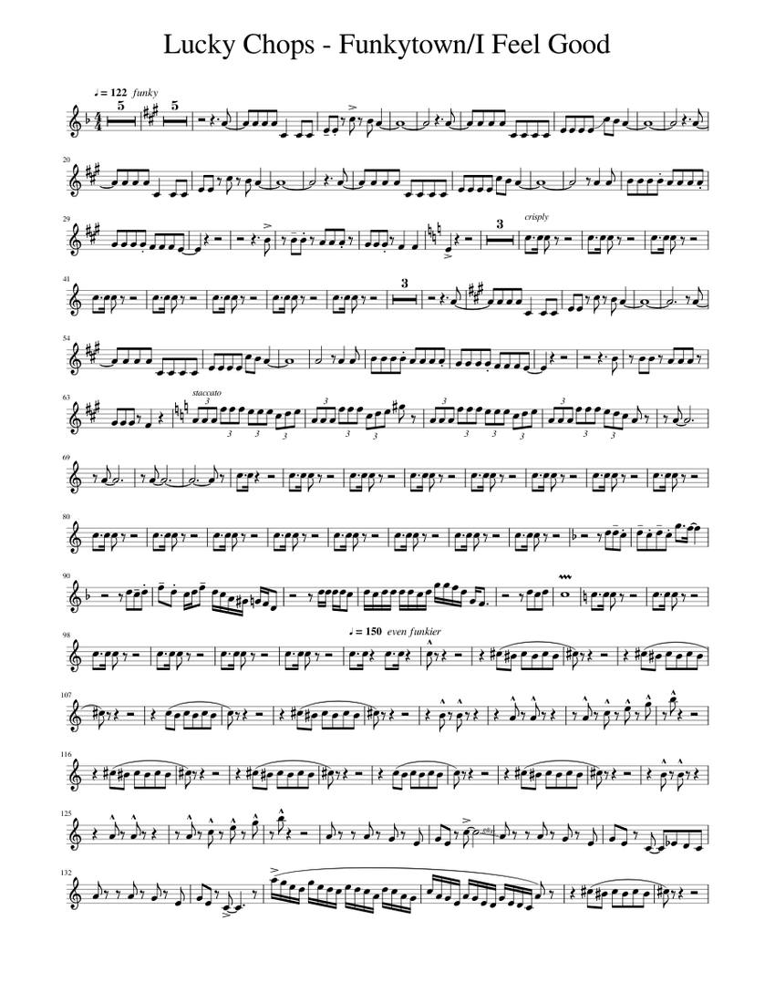 Lucky Chops I Feel Good Alto Sax Sheet music for Saxophone alto (Solo ...
